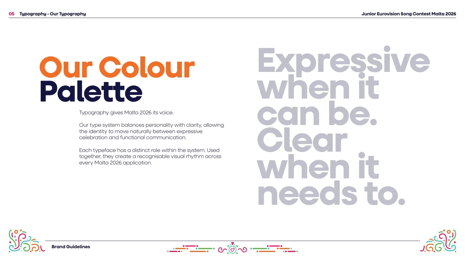 Brand guideline: typography, expressive when it can be, clear when it needs to be